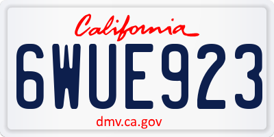 CA license plate 6WUE923