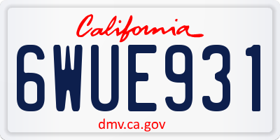 CA license plate 6WUE931