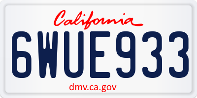 CA license plate 6WUE933
