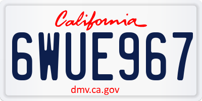 CA license plate 6WUE967