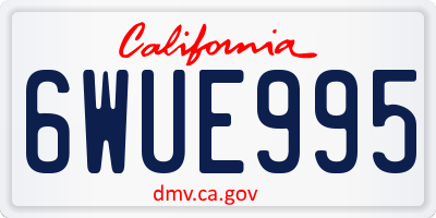 CA license plate 6WUE995