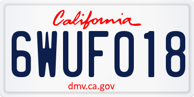 CA license plate 6WUF018
