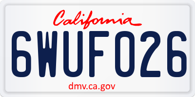 CA license plate 6WUF026