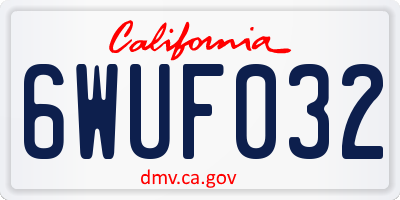 CA license plate 6WUF032