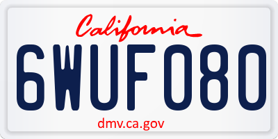 CA license plate 6WUF080