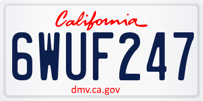 CA license plate 6WUF247