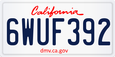 CA license plate 6WUF392