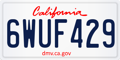 CA license plate 6WUF429