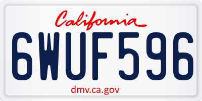 CA license plate 6WUF596