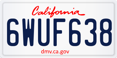 CA license plate 6WUF638