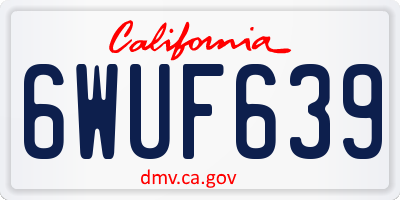 CA license plate 6WUF639