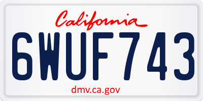 CA license plate 6WUF743