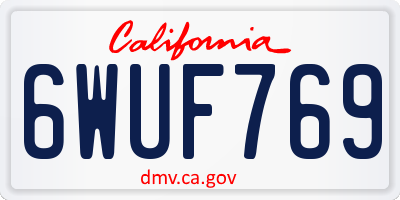 CA license plate 6WUF769