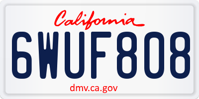 CA license plate 6WUF808