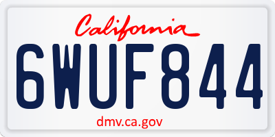 CA license plate 6WUF844