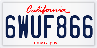 CA license plate 6WUF866