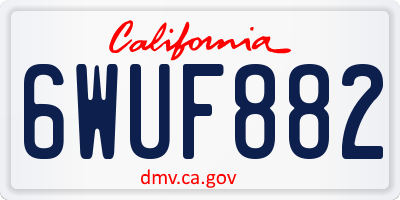 CA license plate 6WUF882