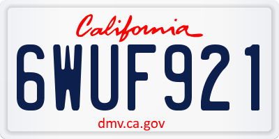 CA license plate 6WUF921