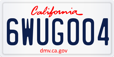 CA license plate 6WUG004