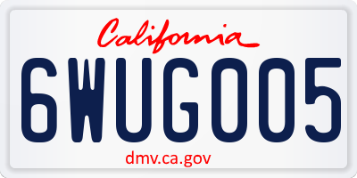 CA license plate 6WUG005