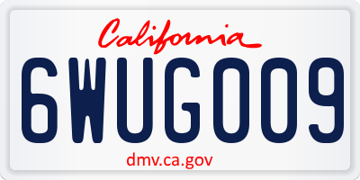 CA license plate 6WUG009