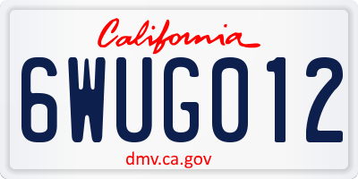 CA license plate 6WUG012