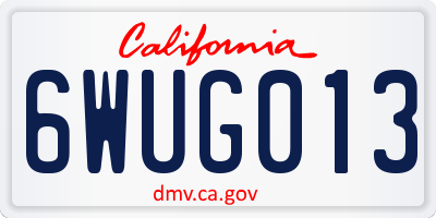 CA license plate 6WUG013