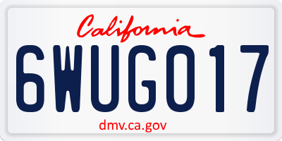 CA license plate 6WUG017