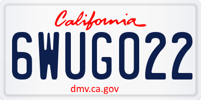 CA license plate 6WUG022
