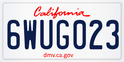 CA license plate 6WUG023