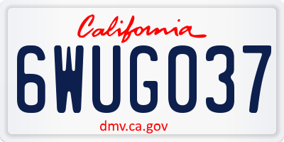 CA license plate 6WUG037