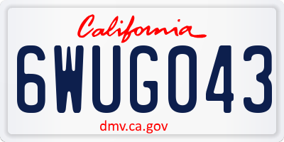 CA license plate 6WUG043