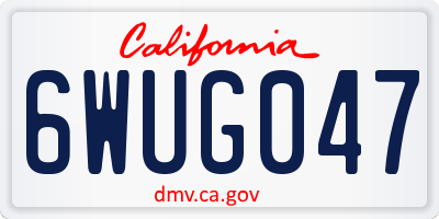 CA license plate 6WUG047
