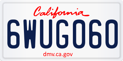 CA license plate 6WUG060