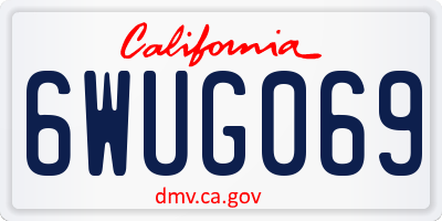 CA license plate 6WUG069
