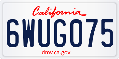 CA license plate 6WUG075