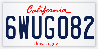 CA license plate 6WUG082