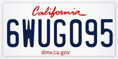 CA license plate 6WUG095