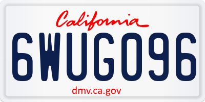 CA license plate 6WUG096