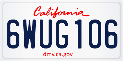 CA license plate 6WUG106