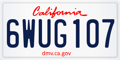 CA license plate 6WUG107