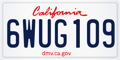 CA license plate 6WUG109