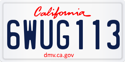 CA license plate 6WUG113