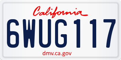 CA license plate 6WUG117