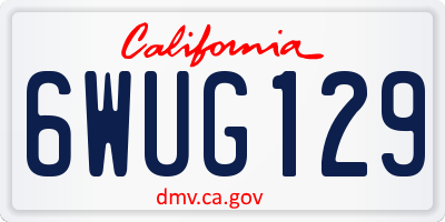 CA license plate 6WUG129