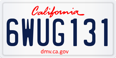 CA license plate 6WUG131