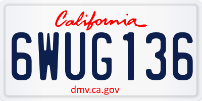 CA license plate 6WUG136
