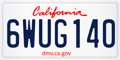 CA license plate 6WUG140