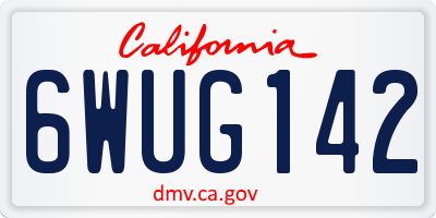 CA license plate 6WUG142