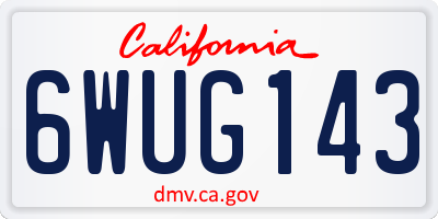 CA license plate 6WUG143